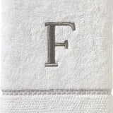 SKL Home By Saturday Knight Ltd Casual Monogram Hand Towel Set - 2-Count - 16"x26", White