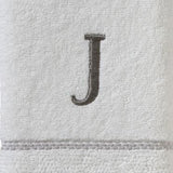 SKL Home By Saturday Knight Ltd Casual Monogram Hand Towel Set - 2-Count - 16"x26", White