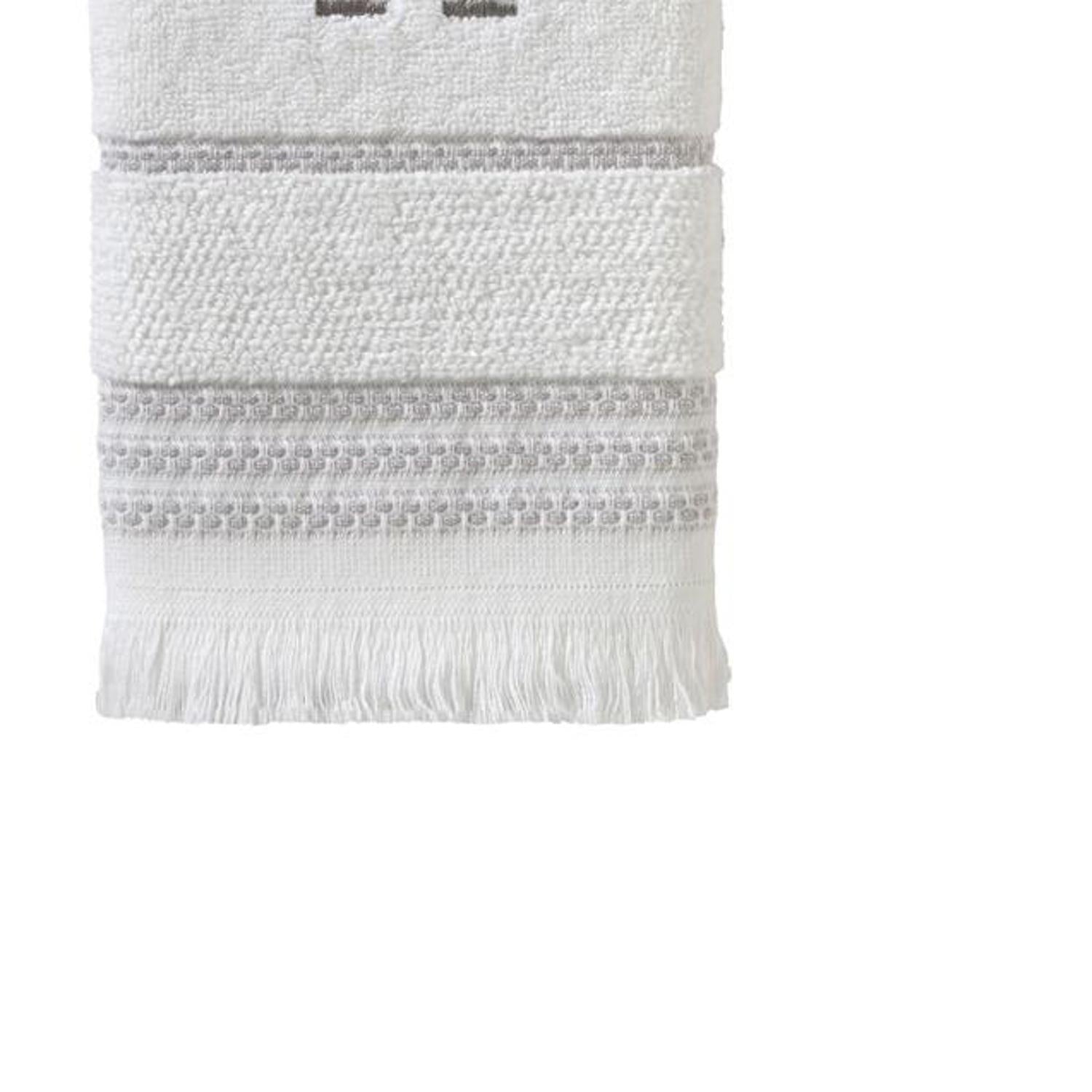 SKL Home By Saturday Knight Ltd Casual Monogram Hand Towel Set - 2-Count - 16"x26", White