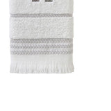 SKL Home By Saturday Knight Ltd Casual Monogram Hand Towel Set - 2-Count - 16"x26", White