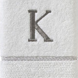 SKL Home By Saturday Knight Ltd Casual Monogram Hand Towel Set - 2-Count - 16"x26", White