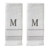 SKL Home By Saturday Knight Ltd Casual Monogram Hand Towel Set - 2-Count - 16"x26", White