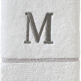 SKL Home By Saturday Knight Ltd Casual Monogram Hand Towel Set - 2-Count - 16"x26", White