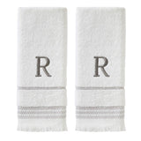 SKL Home By Saturday Knight Ltd Casual Monogram Hand Towel Set - 2-Count - 16"x26", White