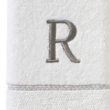 SKL Home By Saturday Knight Ltd Casual Monogram Hand Towel Set - 2-Count - 16"x26", White