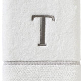SKL Home By Saturday Knight Ltd Casual Monogram Hand Towel Set - 2-Count - 16"x26", White