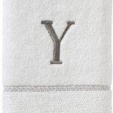 SKL Home By Saturday Knight Ltd Casual Monogram Hand Towel Set - 2-Count - 16"x26", White