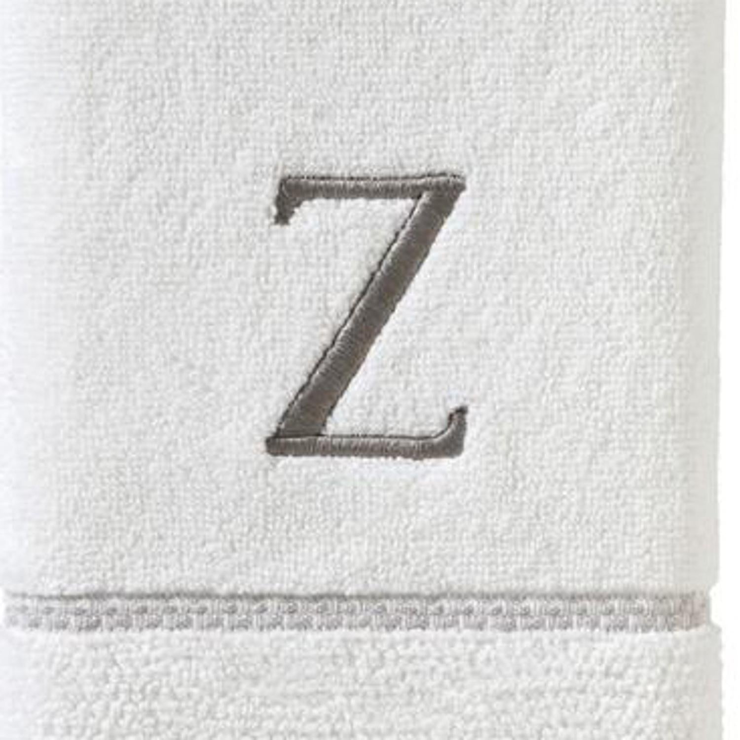 SKL Home By Saturday Knight Ltd Casual Monogram Hand Towel Set - 2-Count - 16"x26", White