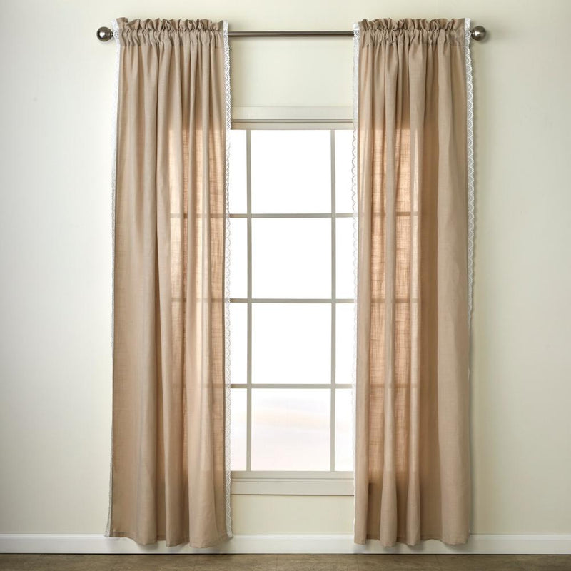 SKL Home By Saturday Knight Ltd Catherine Crochet Window Curtain Panel Pair - 2-Pack - Tan