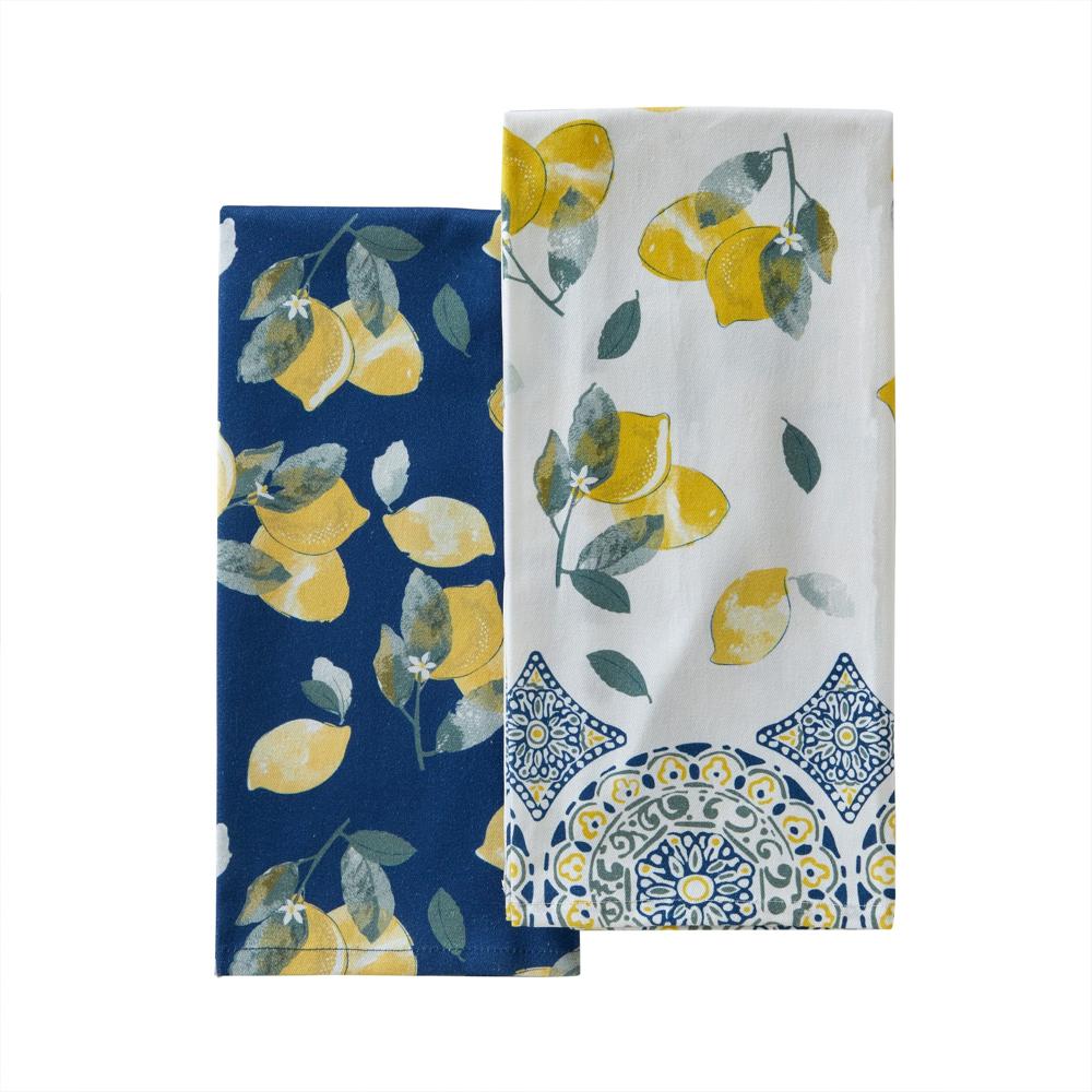 SKL Home By Saturday Knight Ltd Lemon Medallion Dish Towel - 2-Pack - 18X28", Green