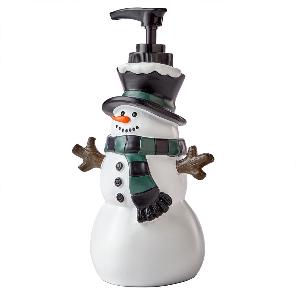 SKL Home By Saturday Knight Ltd Rustic Plaid Snowman Soap/Lotion Dispenser - 7.24" X 3.15" X 4.07", Multi