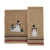 SKL Home By Saturday Knight Ltd Rustic Plaid Snowman Bath Towel - 24X48", Wheat