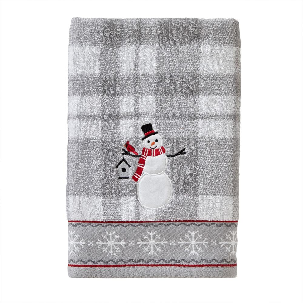 SKL Home By Saturday Knight Ltd Whistler Snowman Bath Towel - 24X48", Gray