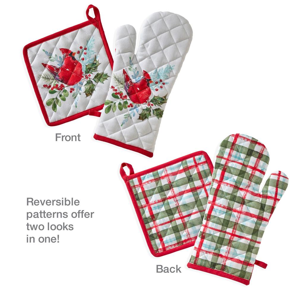 SKL Home By Saturday Knight Ltd Berry Cardinal Oven Mitt And Pot Holder Set - 8X8", Multi
