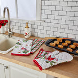 SKL Home By Saturday Knight Ltd Berry Cardinal Oven Mitt And Pot Holder Set - 8X8", Multi