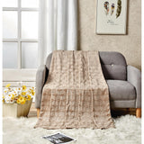 Amrani Bedcover Embossed Blanket Soft Premium Microplush Taupe by Plazatex