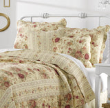 Greenland Home Fashion Antique Rose Quilt And ShamBonus Set - Multi