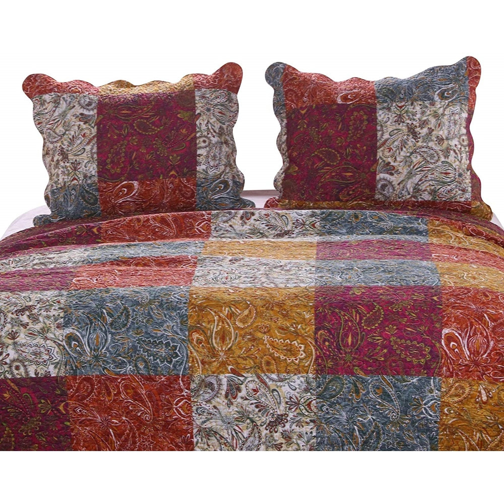 Barefoot Bungalow Paisley Slumber Softness with Reversible Pillow Sham - Spice