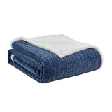 Plazatex Reversible & Comfortable Braided Oversized Sherpa Blanket