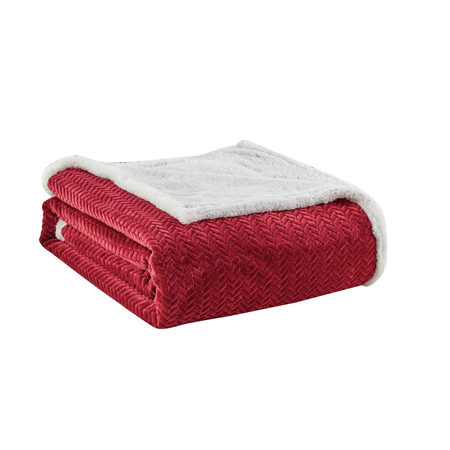 Plazatex Reversible & Comfortable Braided Oversized Sherpa Blanket