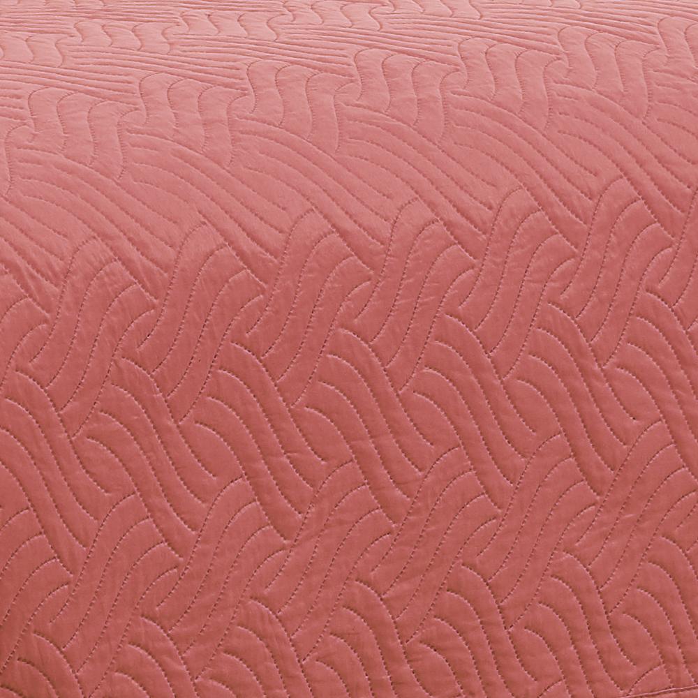 RT Designers Collection Ruby 3 Pieces Pinsonic Lightweight Quilts Set For Bedding Coral