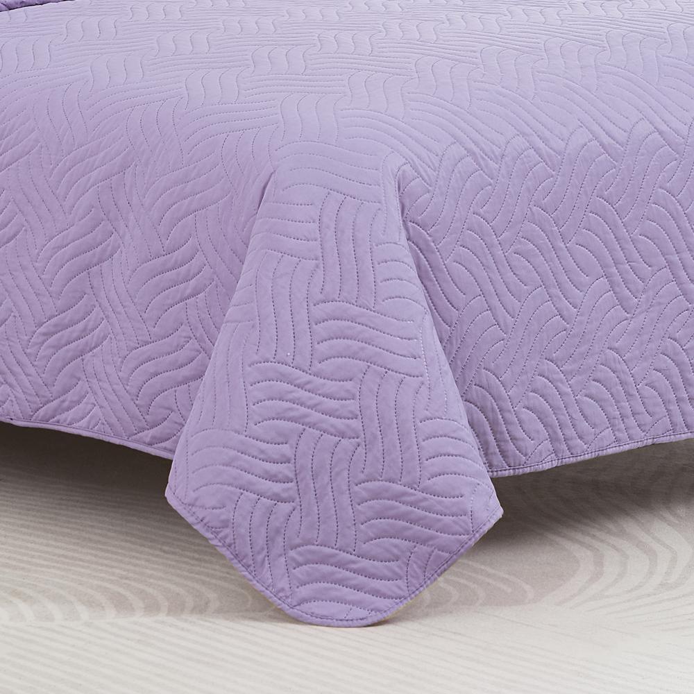 RT Designers Collection Ruby 3 Pieces Pinsonic Lightweight Quilts Set For Bedding Lavender
