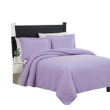 RT Designers Collection Ruby 3 Pieces Pinsonic Lightweight Quilts Set For Bedding Lavender