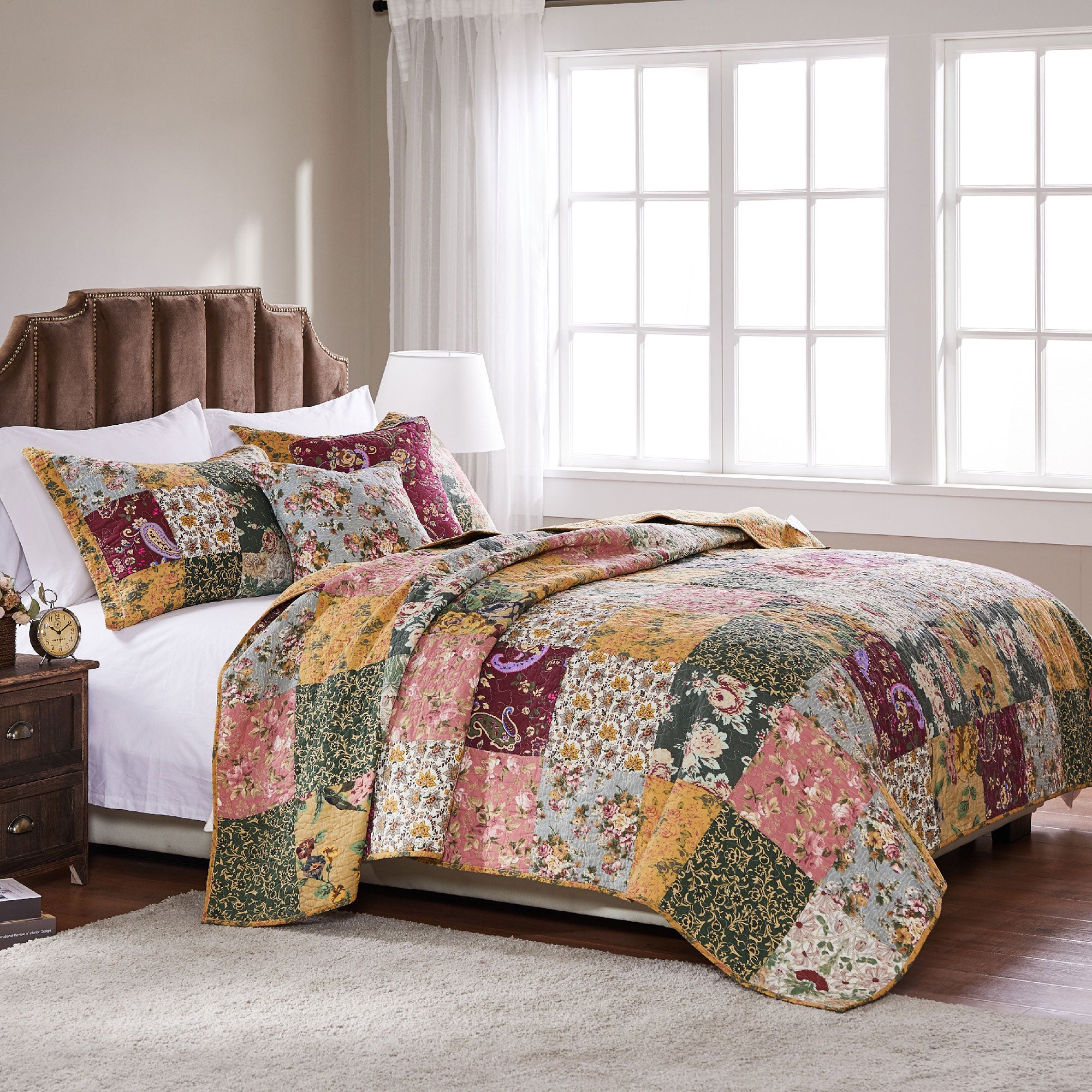 Greenland Home Fashion Antique Chic Quilt And Sham Bonus Set - Multi