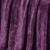 Dama Scroll All Season Embossed Pattern Ultra Soft and Cozy 50" x 60" Throw Blanket, Plum