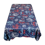 Carnation Home Fashions "USA" Vinyl Flannel Backed Tablecloth - Red/White/Blue