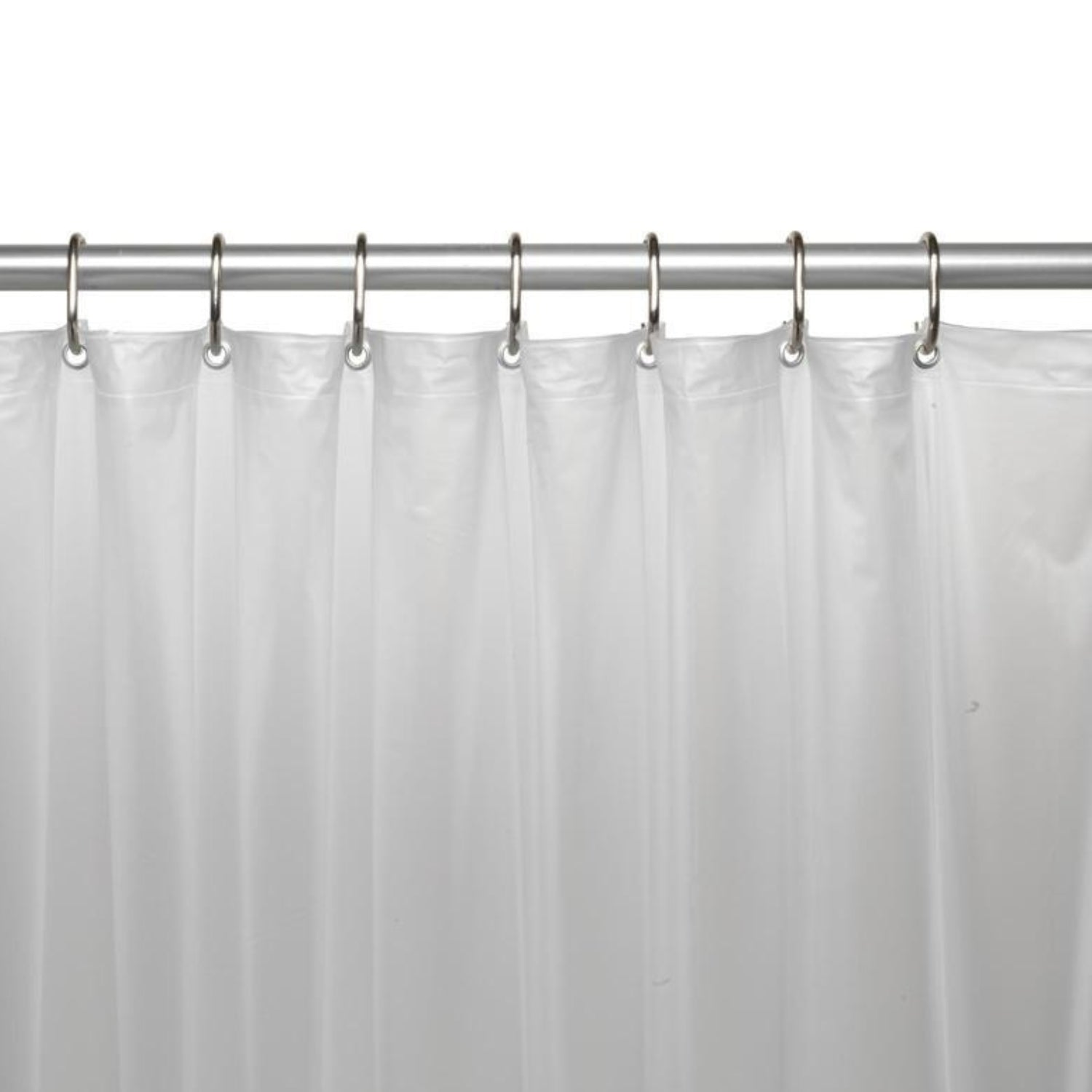 Carnation Home Fashions 3 Gauge Vinyl Shower Curtain Liner with Weighted Magnets and Metal Grommets - Frosty Clear 72x72"