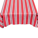 Carnation Home Fashions "Patriotic Stripe" Vinyl Flannel Backed Tablecloth - Red/White/Blue
