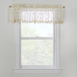 Commonwealth Habitat Grandeur Deep Scalloped Embroidery Pole Top Window Valance - 52x17"