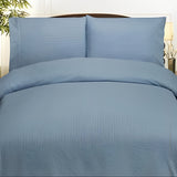 Plazatex Embossed Dobby Stripe Microfiber Comforter Bed In A Bag Set - Light Blue