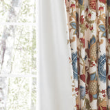 Ellis Cambridge Lined Jacquard Pinch Pleat Jacobean Floral Print Multicolor Drapery 2-Piece Curtain Panels
