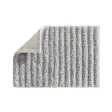 Chic Home Tyrion Luxury Plush Polycotton Blend Tufted Striped Non-Slip Bath Rug 24" x 40" Grey