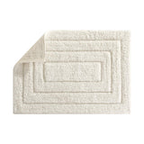 Chic Home Greyson Luxury 100% Cotton Tufted Rectangular Border Non-Slip Bathroom Rug 24" x 40" White