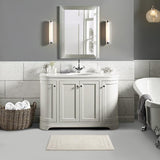 Chic Home Greyson Luxury 100% Cotton Tufted Rectangular Border Non-Slip Bathroom Rug 24" x 40" White