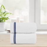 Chic Home Luxurious 2-Piece Super Soft Pure Turkish Cotton White Bath Sheet Towels Set 34" x 68" Navy