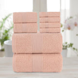 Chic Home Premium 8-Piece Pure Turkish Cotton 2 Bath Towels, 2 Hand Towels, 4 Washcloths Towel Set Rose