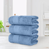 Chic Home Luxurious 3-Piece Super Soft Pure Turkish Cotton Bath Towels Set 30" x 60" Blue