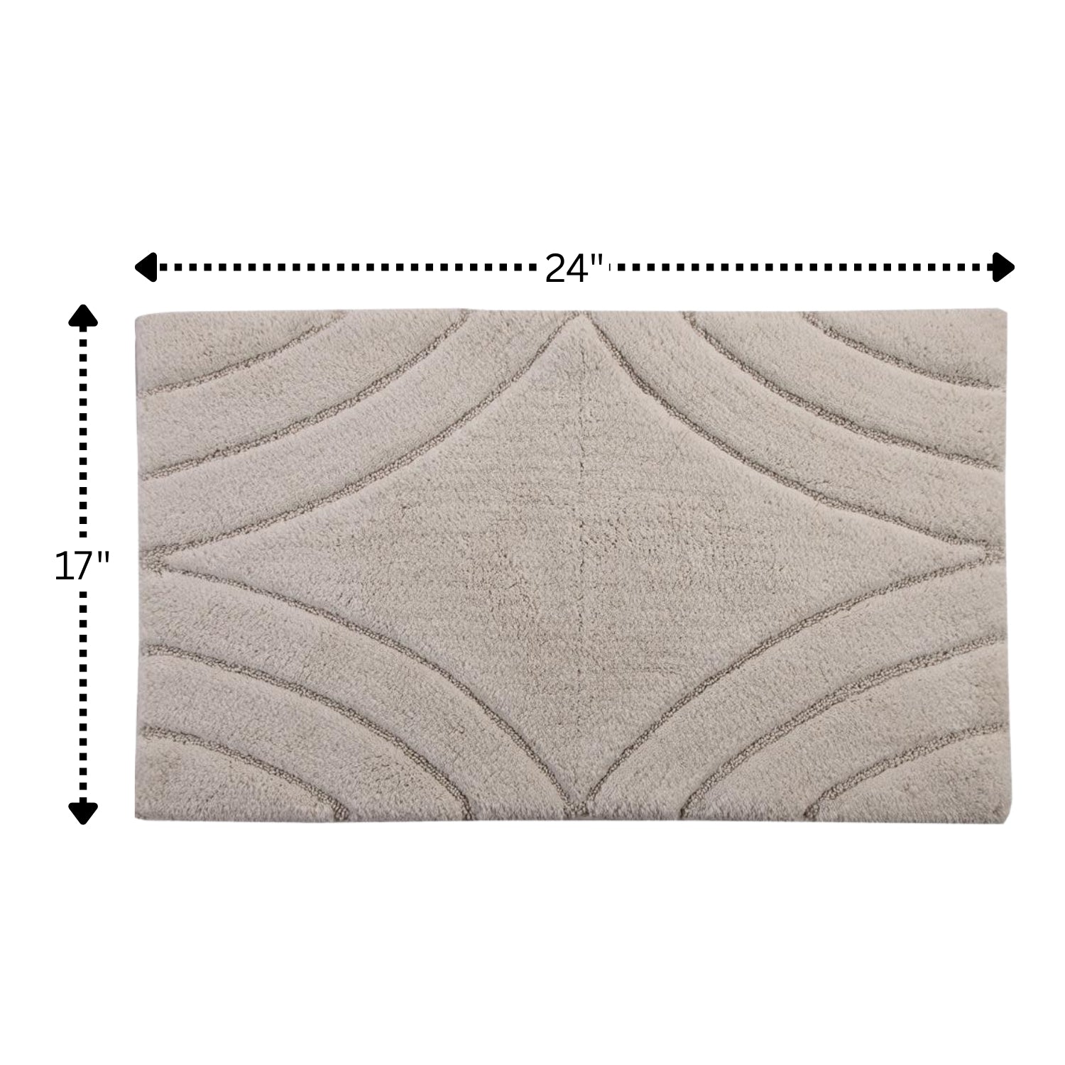 Knightsbridge Diamond 220 GSF Non Skid Back Bath Rug