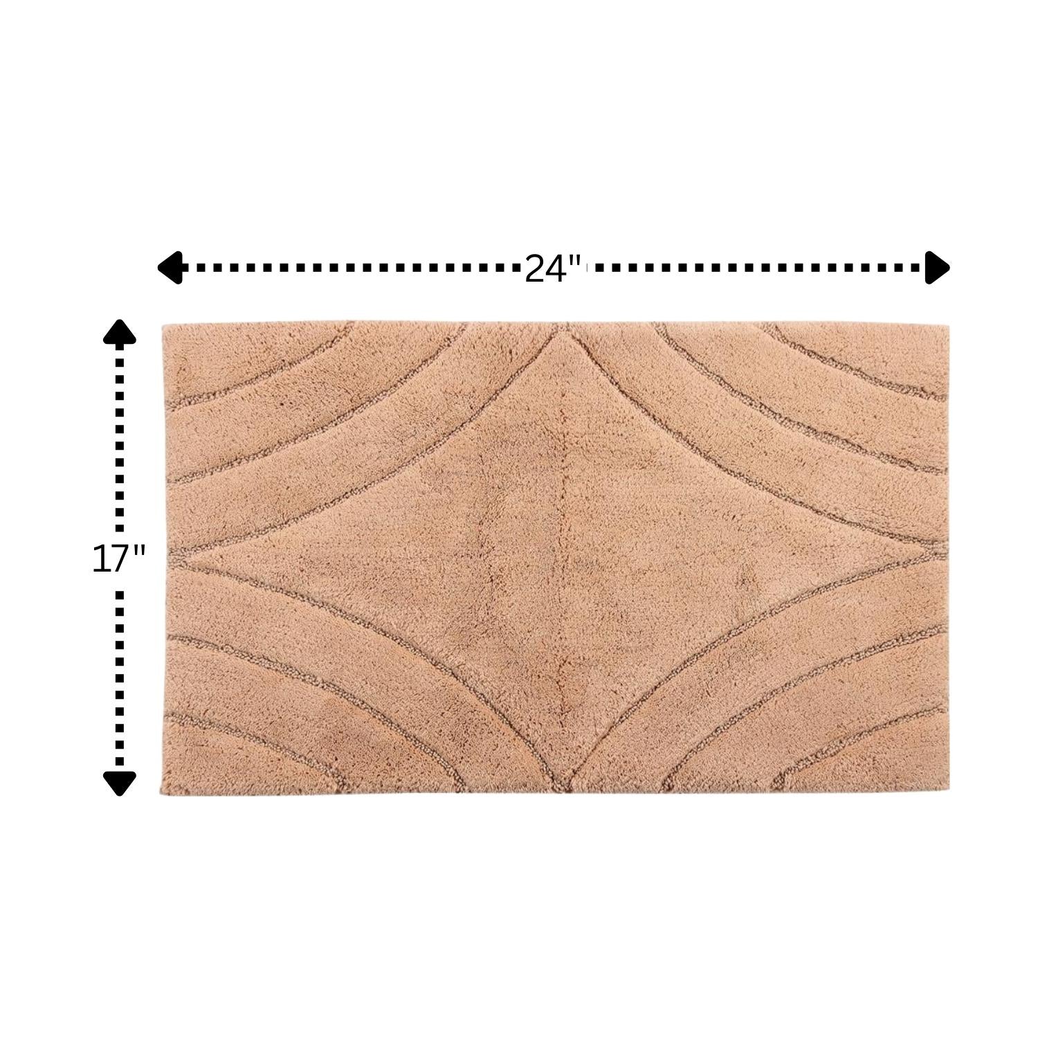 Knightsbridge Diamond 220 GSF Non Skid Back Bath Rug 17 x 24