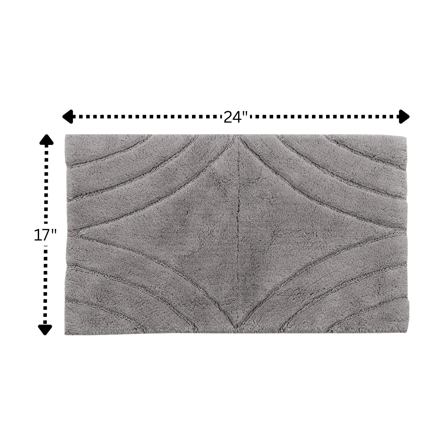 Knightsbridge Diamond 220 GSF Non Skid Back Bath Rug 17 x 24