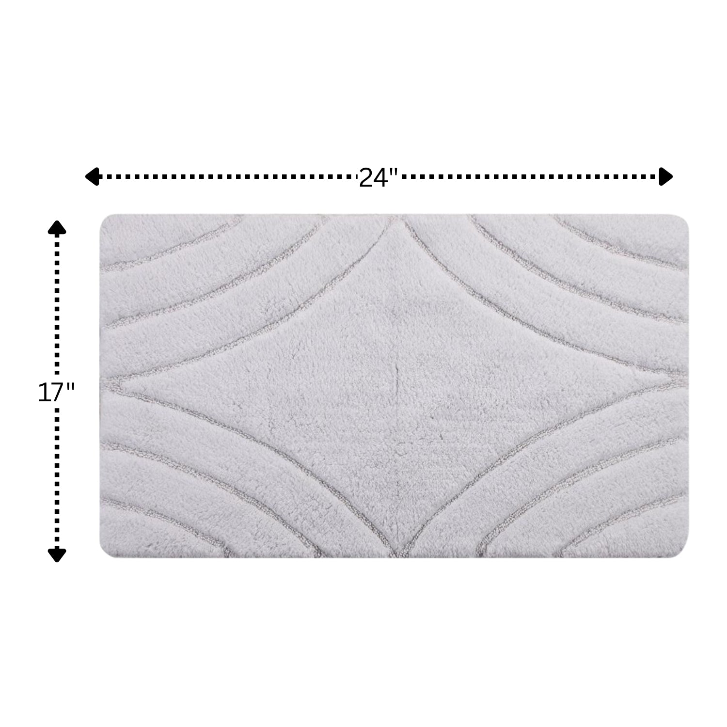 Knightsbridge Diamond 220 GSF Non Skid Back Bath Rug