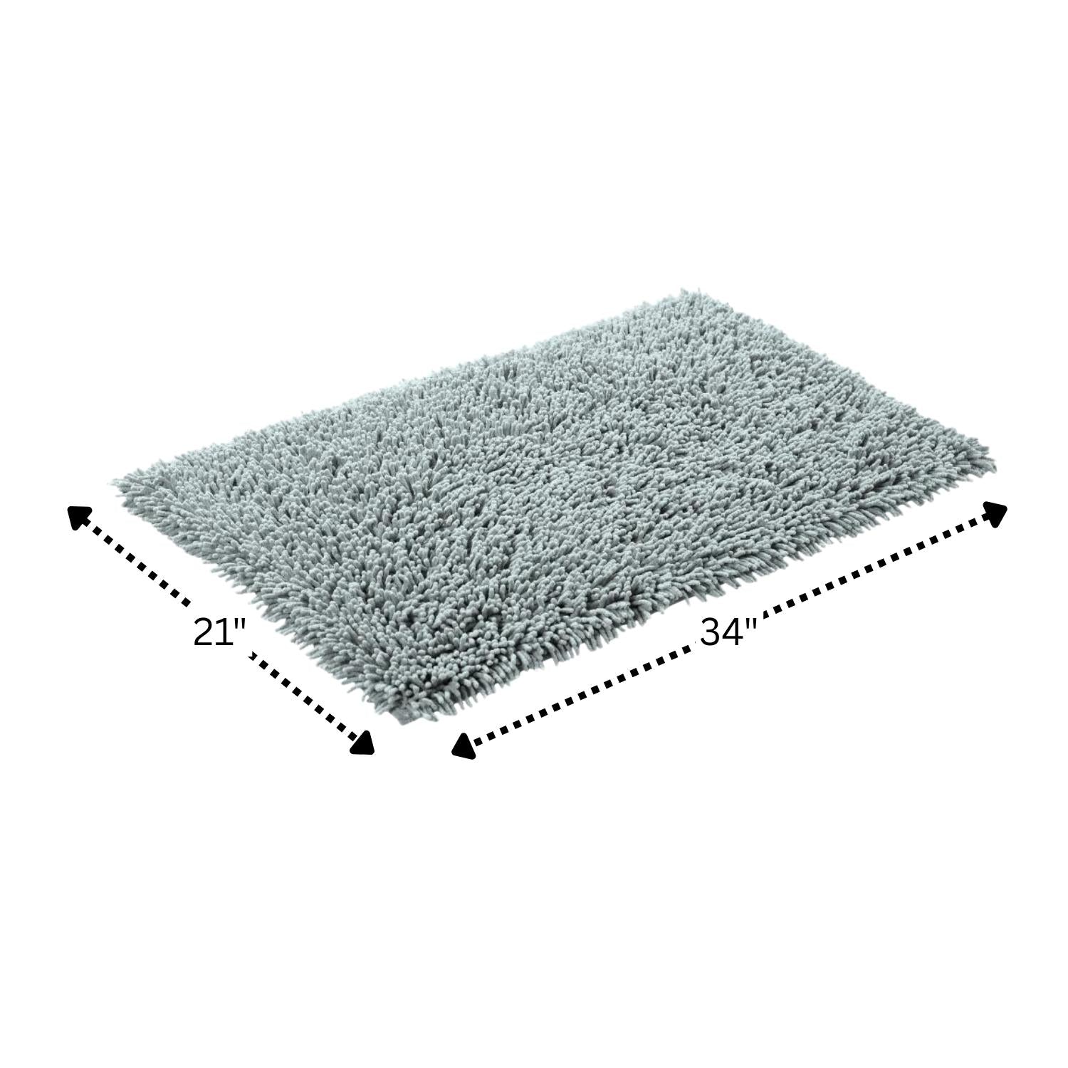 Knightsbridge Chenille Shaggy 220 GSF Non Skid Back Bath Rug
