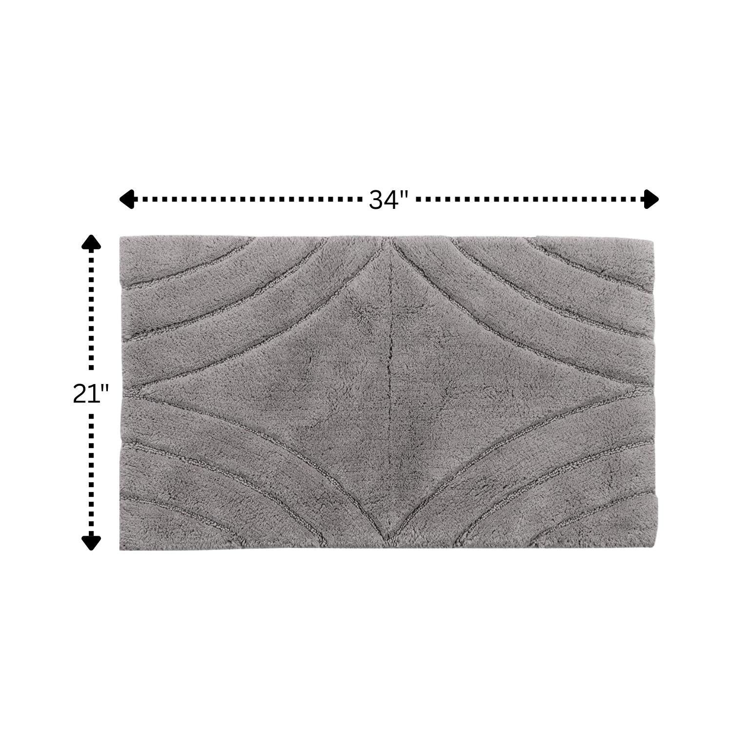Knightsbridge Diamond 220 GSF Non Skid Back Bath Rug