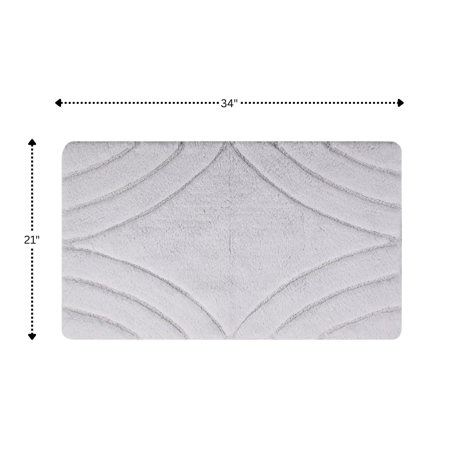 Knightsbridge Diamond 220 GSF Non Skid Back Bath Rug