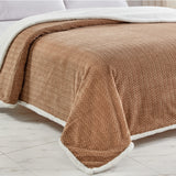 Plazatex Reversible & Comfortable Braided Oversized Sherpa Blanket