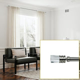 Versailles Crystale Luvina Finial Steel Heavy Duty Curtain Rods for Windows Set Brushed Nickel